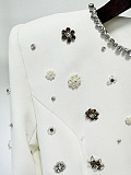 SUPER WHOLESALE | Rhinestone-Embellished Fitted Evening Gown-White