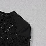 SUPER WHOLESALE | Lace Sequin Feather Bandage Jumpsuit for Women