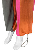 SUPER WHOLESALE | Color-Block Waist-Cinching Two-Piece Set