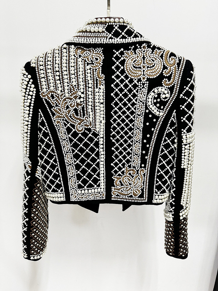 SUPER WHOLESALE | Embroidered Rhinestone Beaded Short Jacket