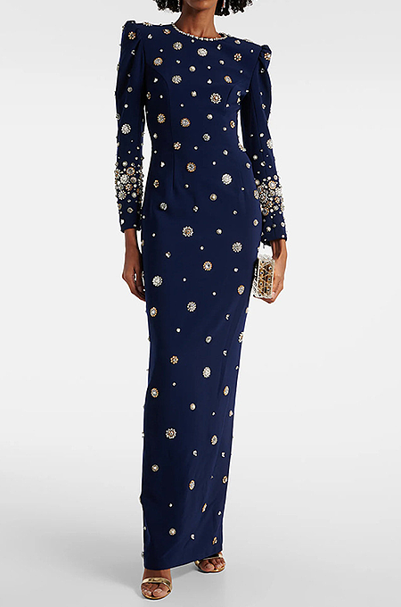 SUPER WHOLESALE | Embroidered Suit Jacket with Straight-Leg Pants Set-Blue