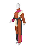 SUPER WHOLESALE | Color-Block Waist-Cinching Two-Piece Set