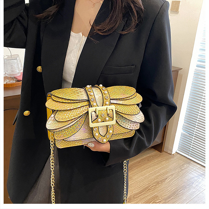 SUPER WHOLESALE | Vintage Chain Strap Snake Print Shoulder Crossbody Bag