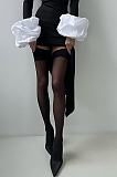 SUPER WHOLESALE | Half High Neck Ruched Cuffs Slit Long Dress