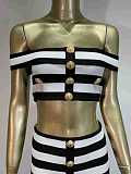 SUPER WHOLESALE |Black and White Zebra Print Skirt Set