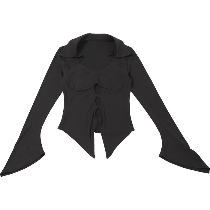 SUPER WHOLESALE | Bell Sleeve Asymmetrical Top