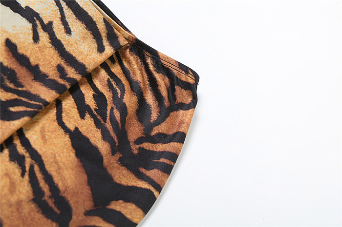 SUPER WHOLESALE | Tiger Print Halter Short Skirt Two-Piece Set
