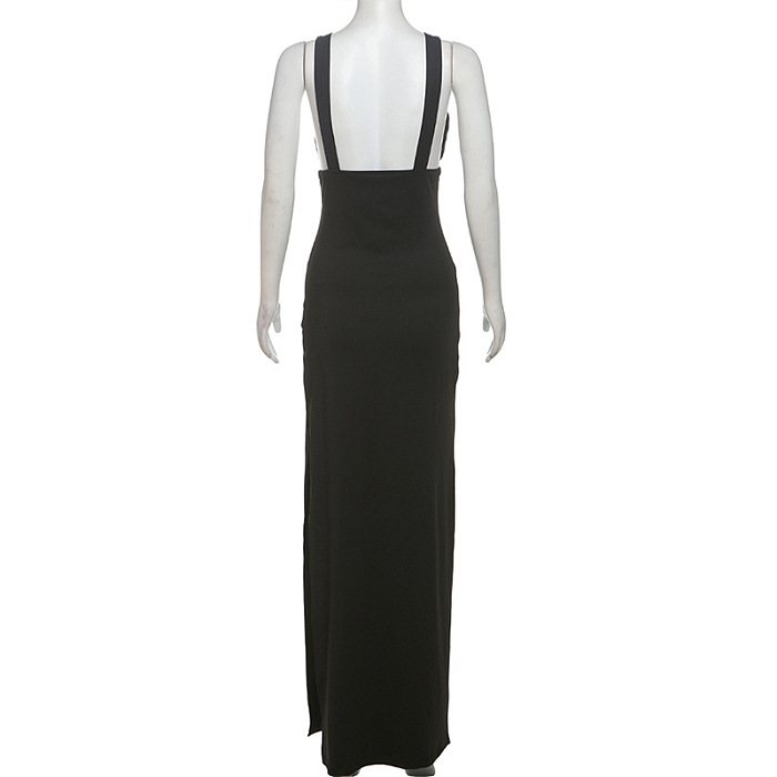SUPER WHOLESALE | Backless Sheer High-Waisted Fitted Split Dress
