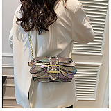 SUPER WHOLESALE | Vintage Chain Strap Snake Print Shoulder Crossbody Bag