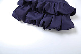 SUPER WHOLESALE | Strapless Puffy Skirt Halter Tie Solid Short Dress