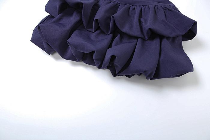 SUPER WHOLESALE | Strapless Puffy Skirt Halter Tie Solid Short Dress