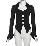 SUPER WHOLESALE | Bell Sleeve Asymmetrical Top