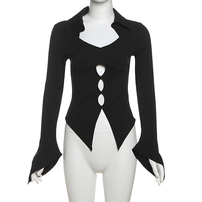 SUPER WHOLESALE | Bell Sleeve Asymmetrical Top