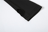 SUPER WHOLESALE | Half High Neck Ruched Cuffs Slit Long Dress