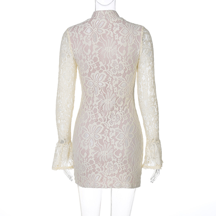 SUPER WHOLESALE | Lace Cutout Bodycon Bell Sleeve Dress