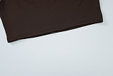 SUPER WHOLESALE | Crop Top Fitted Pleated Skirt Set in Coffee