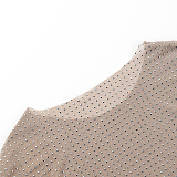 SUPER WHOLESALE | Round Neck Rhinestone Glitter Long Sleeve Top