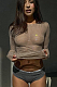 SUPER WHOLESALE | Round Neck Rhinestone Glitter Long Sleeve Top