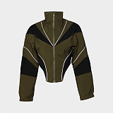 SUPER WHOLESALE | Skirt Set with Zipper Tracking Top