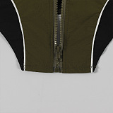 SUPER WHOLESALE | Skirt Set with Zipper Tracking Top