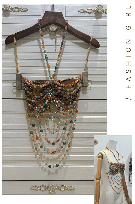 SUPER WHOLESALE | Halter beaded hollow out backless cut out top