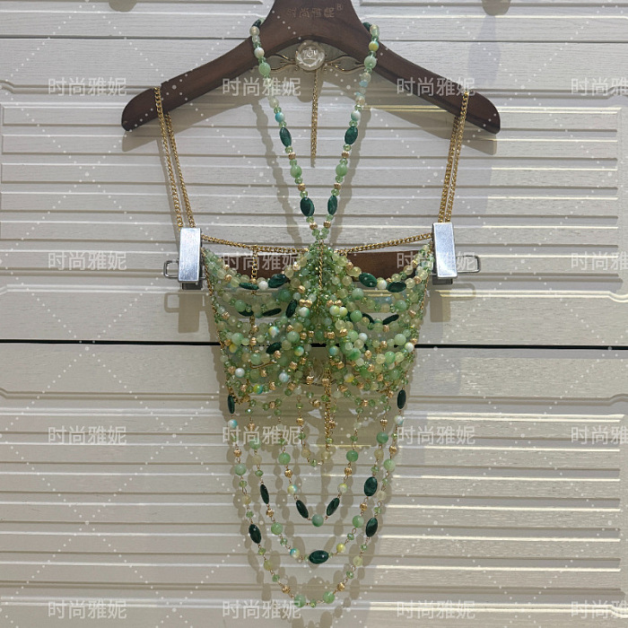 SUPER WHOLESALE | Halter beaded hollow out backless cut out top