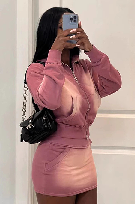 SUPER WHOLESALE | Washed Sweatshirt and Autumn/Winter Bodycon Skirt Set