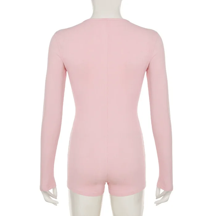 SUPER WHOLESALE | Buttoned Base Layer Long Sleeve Bodysuit Shorts