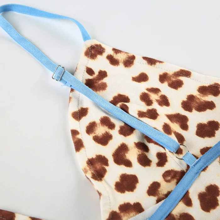 SUPER WHOLESALE | Color Block Leopard Print V-neck Sleeveless Sexy Tank Top