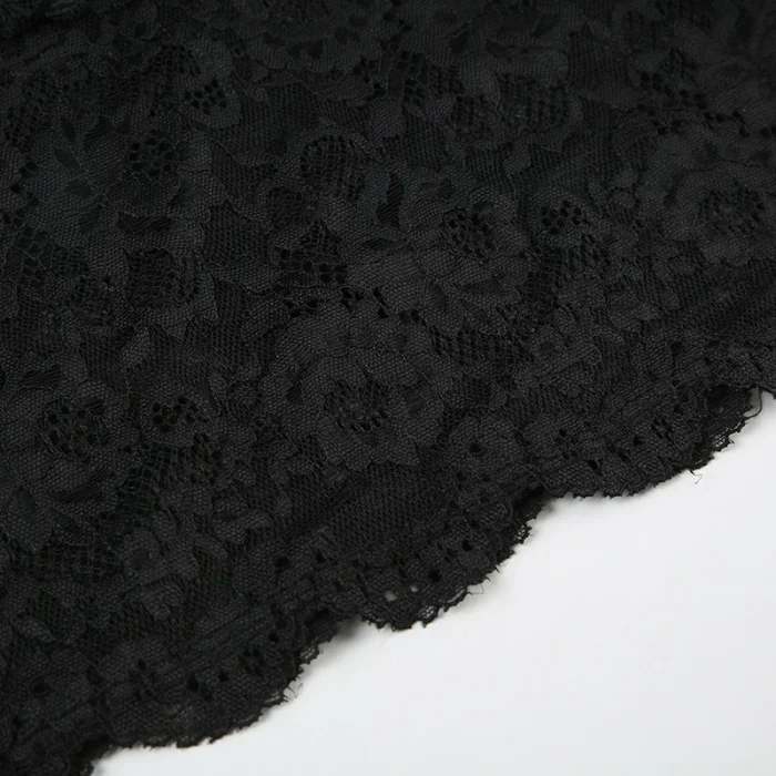 Lace Mesh Splicing Sheer Sleeveless Strapless Dress