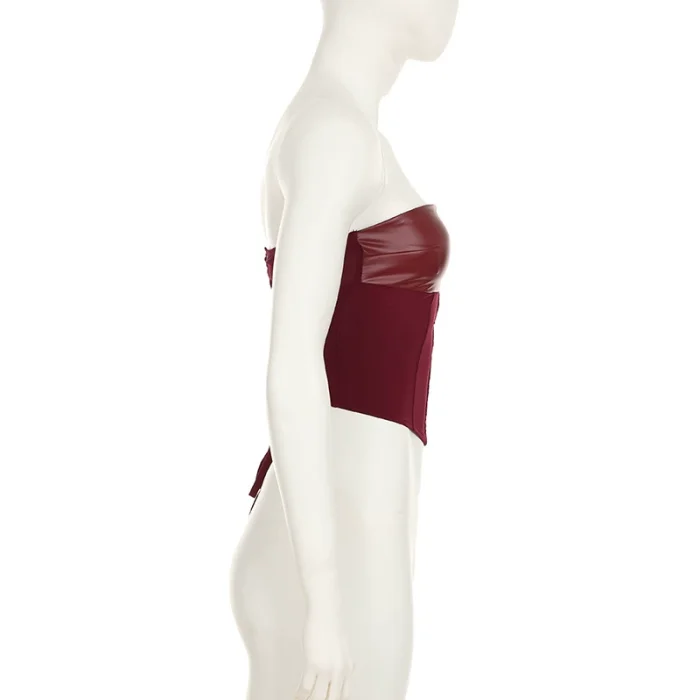 SUPER WHOLESALE | Strapless Leather Corset & Skirt Set