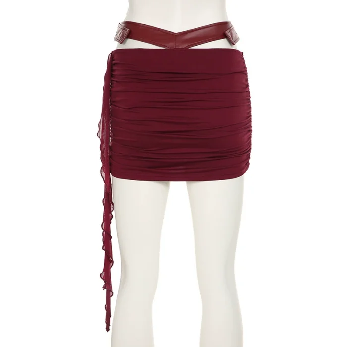 SUPER WHOLESALE | Strapless Leather Corset & Skirt Set