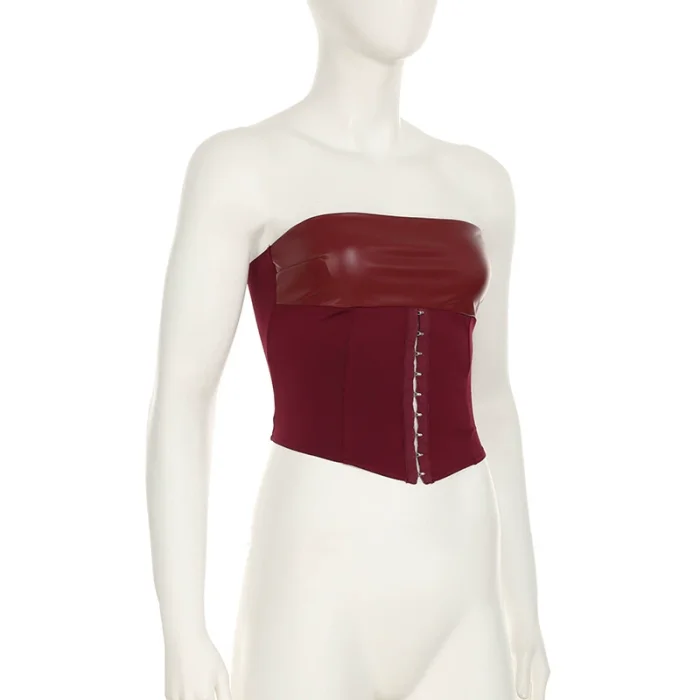 SUPER WHOLESALE | Strapless Leather Corset & Skirt Set