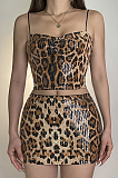 SUPER WHOLESALE | Leopard Print Low-Cut Sequin Bodycon Skirt Set (Two-piece set)