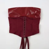 SUPER WHOLESALE | Strapless Leather Corset & Skirt Set