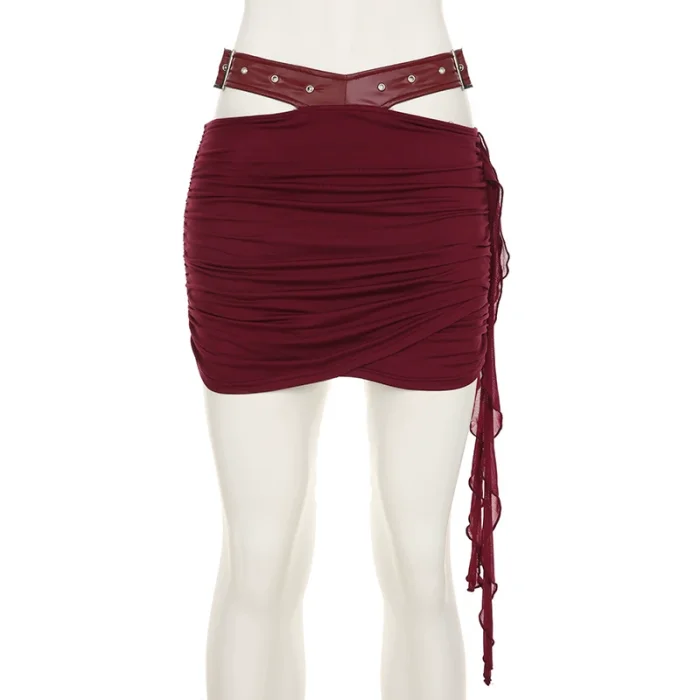 SUPER WHOLESALE | Strapless Leather Corset & Skirt Set