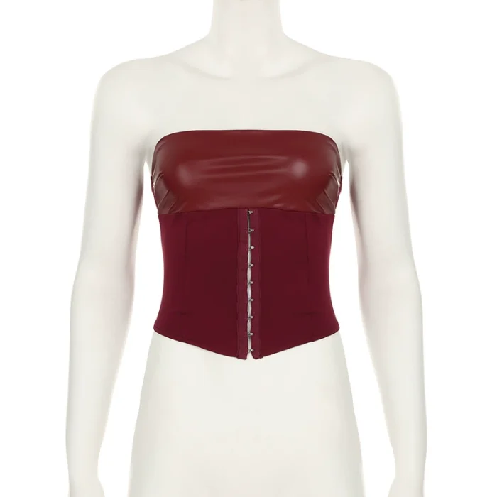 SUPER WHOLESALE | Strapless Leather Corset & Skirt Set