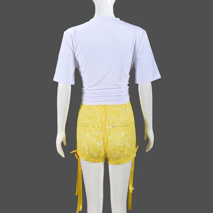 SUPER WHOLESALE | 3D Butterfly Lace Shorts Set
