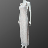 SUPER WHOLESALE | Backless Lace Double-layered Dress