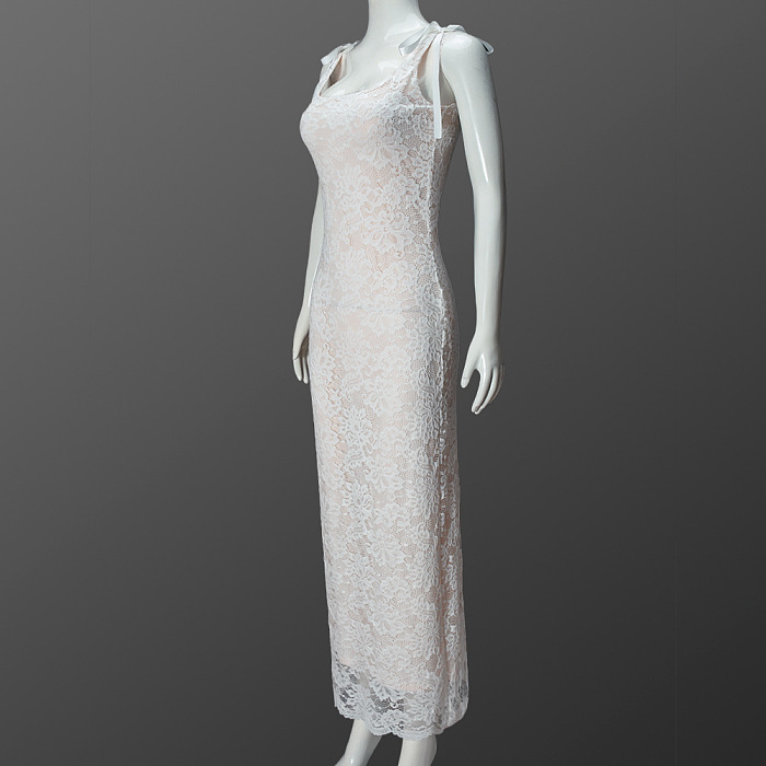 SUPER WHOLESALE | Backless Lace Double-layered Dress