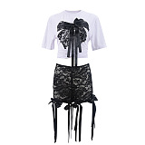 SUPER WHOLESALE | 3D Butterfly Lace Shorts Set