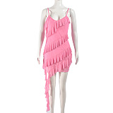 SUPER WHOLESALE | Slim-fit Strap Dress with Ruffled Hem
