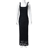 SUPER WHOLESALE | Backless Lace Double-layered Dress