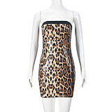 SUPER WHOLESALE | Leopard Print Layered Strapless Dress with Sequins