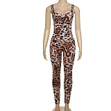 SUPER WHOLESALE | Leopard Print Butt Lift Tight-fitting Jumpsuit