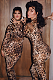 SUPER WHOLESALE | Leopard Print Round Neck Long Sleeve Tight Jumpsuit