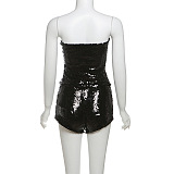 SUPER WHOLESALE | Sleeveless Short Tight-fitting Sequined Short Pants Two-Piece Set