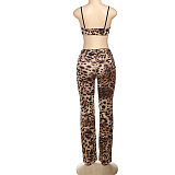 SUPER WHOLESALE | Leopard Print High Waist Tight-fitting Pants Two-Piece Set