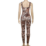 SUPER WHOLESALE | Leopard Print Butt Lift Tight-fitting Jumpsuit
