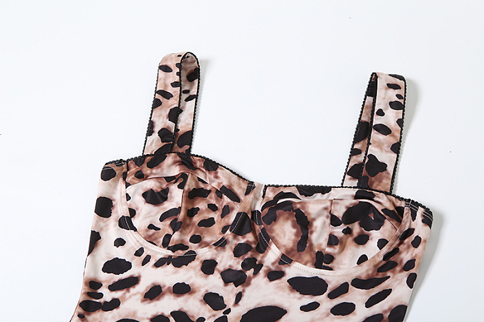 SUPER WHOLESALE | Leopard Print Butt Lift Tight-fitting Jumpsuit